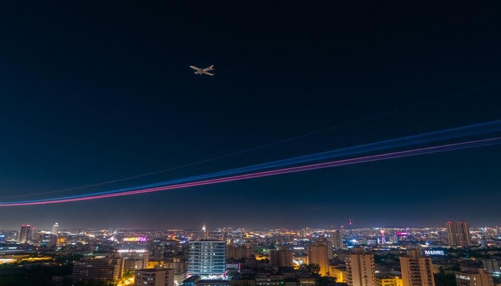 short aerial light trails