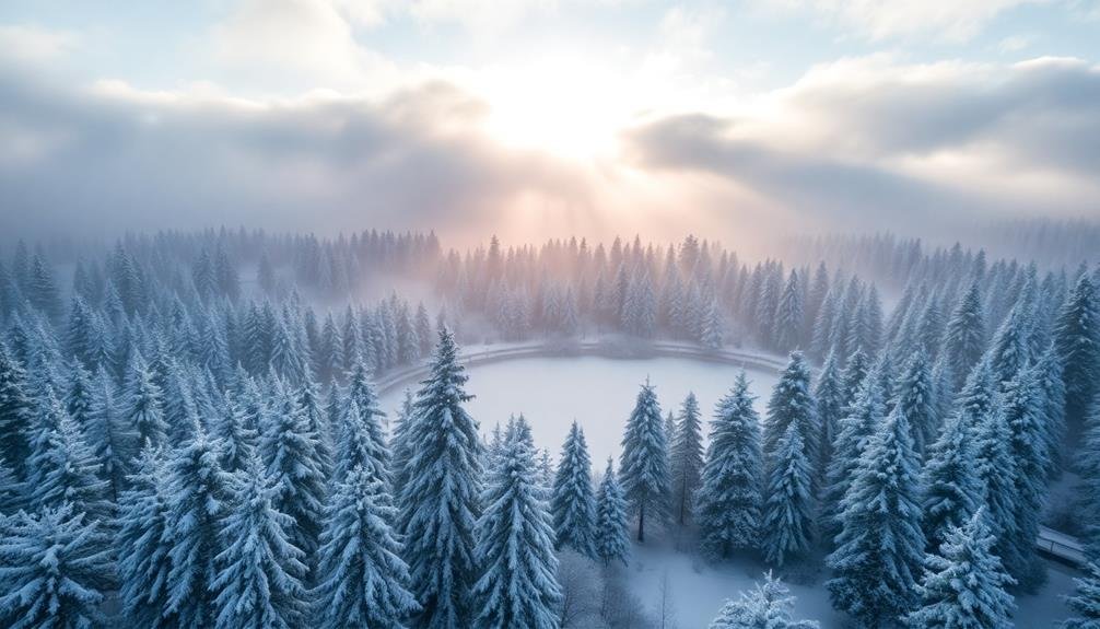 winter scenic light snowfall