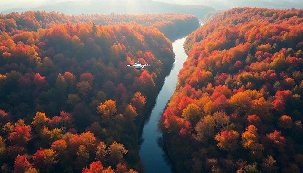 aerial autumn leaf colors