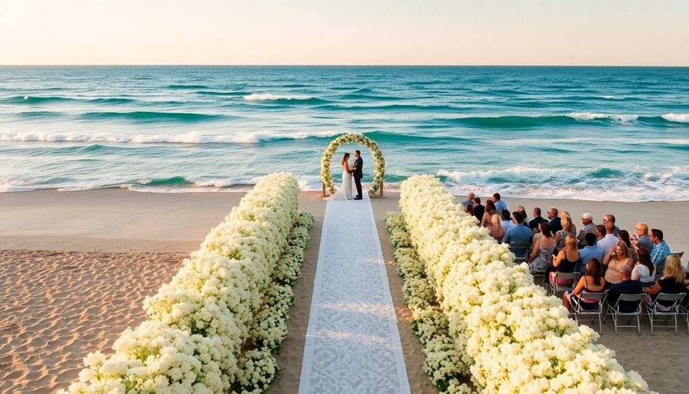 aerial beach wedding perspective