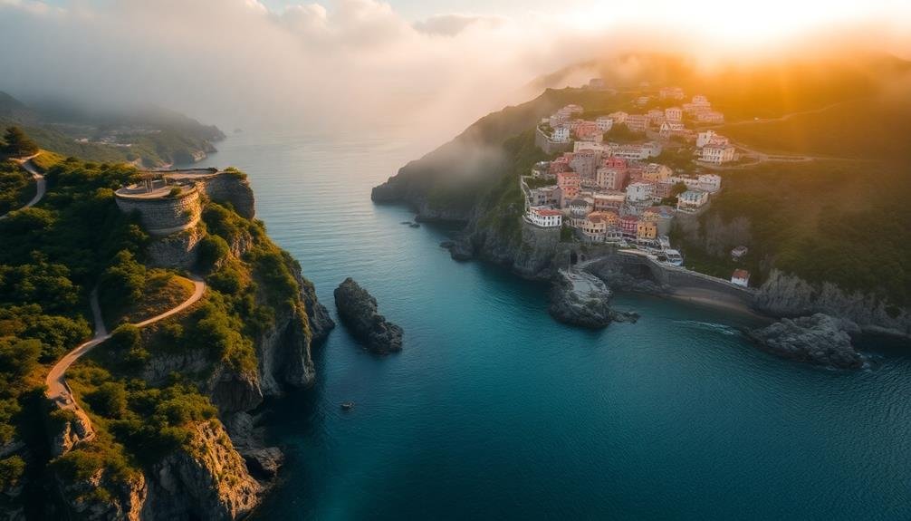aerial cliffside scenic views