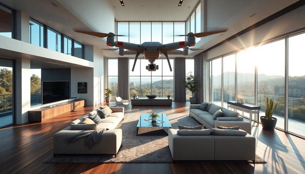 aerial interior perspective video