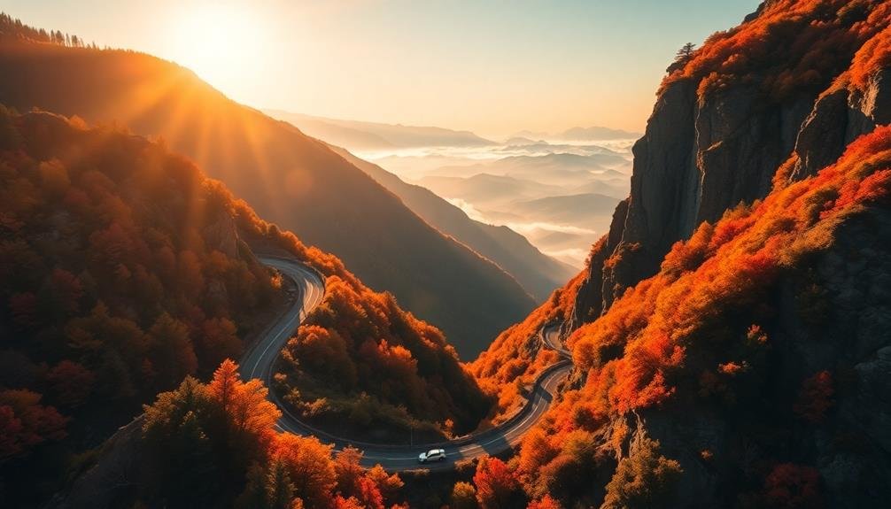aerial views of road trips