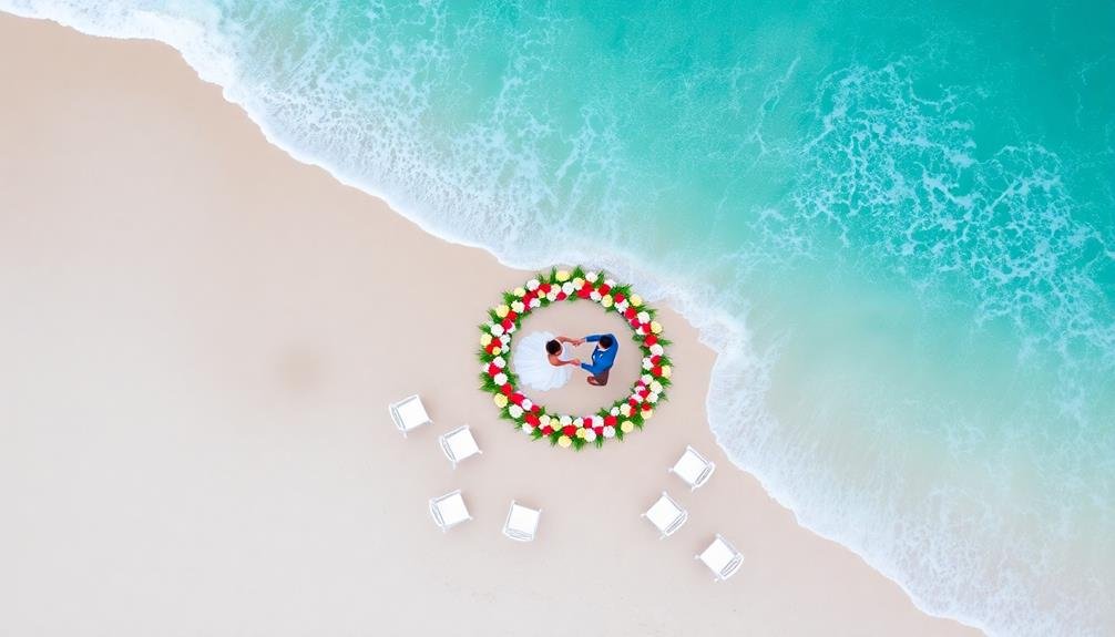 aerial wedding vow exchange