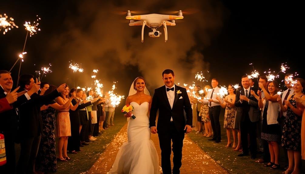 drone safety sparkler send offs