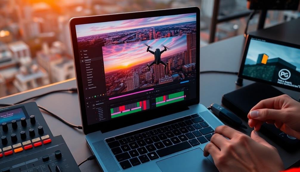 editing aerial video clips