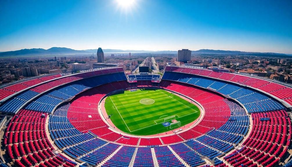iconic barcelona football stadium