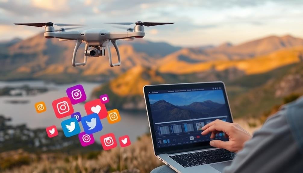 sharing edited drone photos