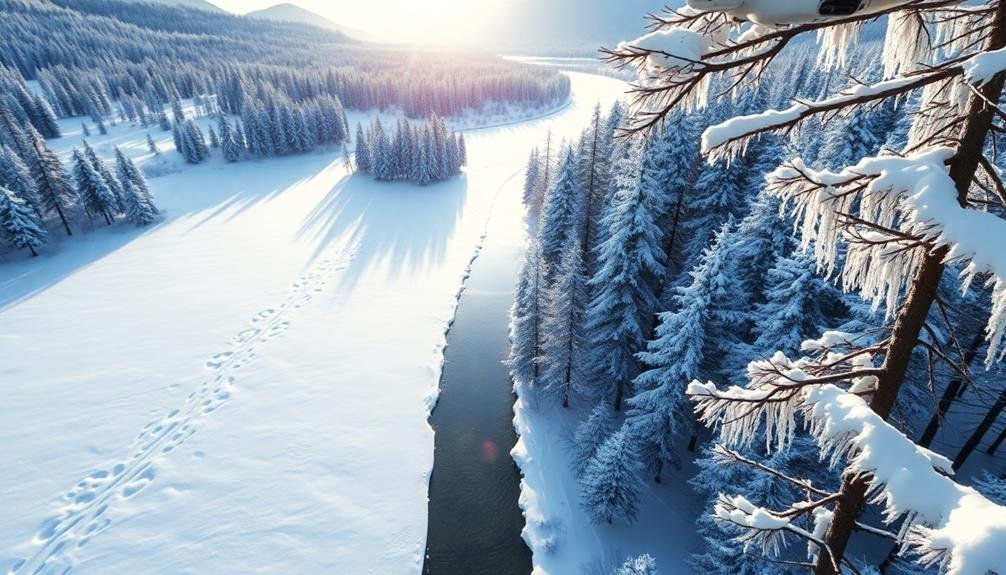 snowy landscape aerial photography