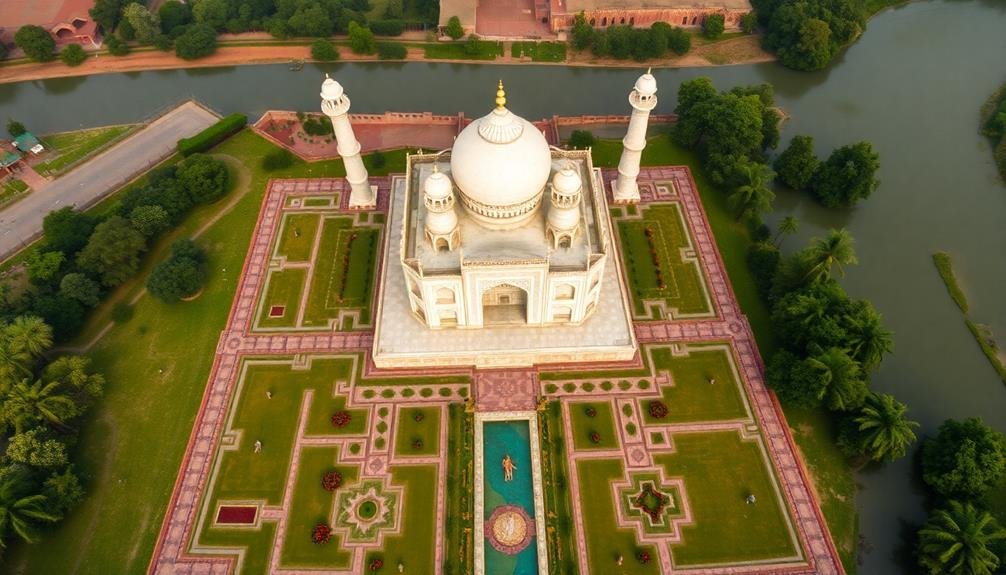 symmetrical garden of taj mahal