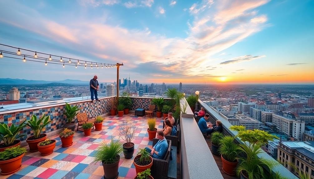 vibrant city skylines and spaces