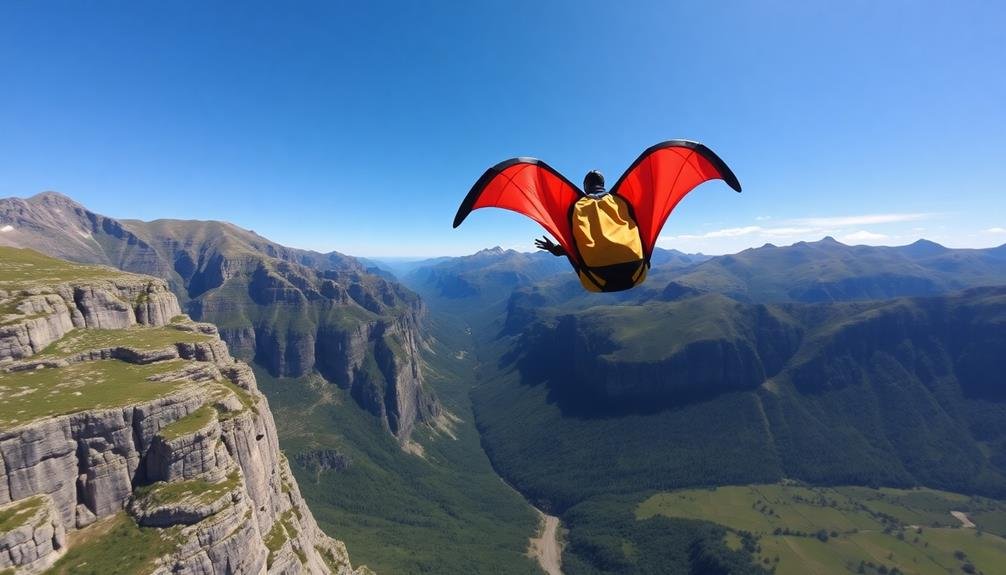 wingsuit flyers mid flight adventure
